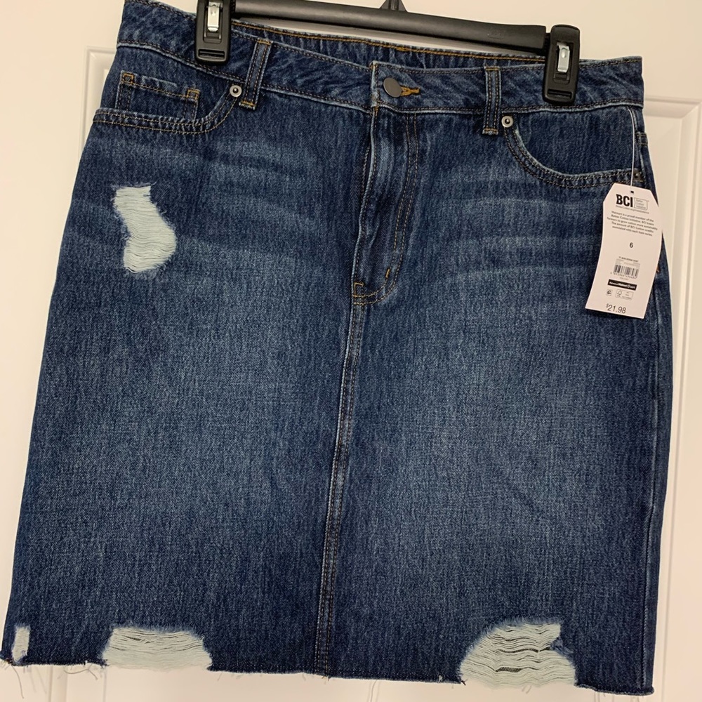 Distressed Denim Skirt NWT